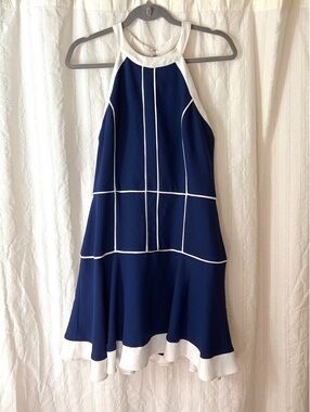 Parker Navy Blue and White Sleeveless Dress Size Large #tennis #preppy